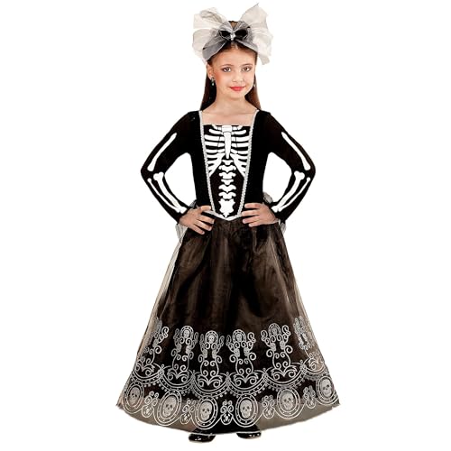 W WIDMANN MILANO Party Fashion - Kinderkostüm Skeletria, Kleid und Haarreif, Skelett, Halloween Verkleidung von W WIDMANN MILANO Party Fashion