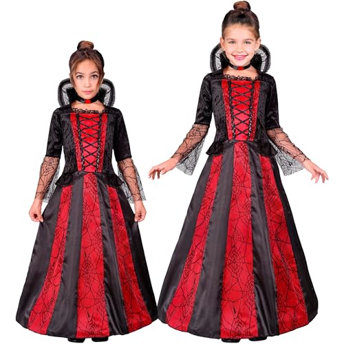 W WIDMANN MILANO Party Fashion - Kinderkostüm Vampir, bodenlanges Kleid, Halsband, Blutsauger, düsteres Burgfräulein, Gothic Verkleidung für Halloween von W WIDMANN MILANO Party Fashion