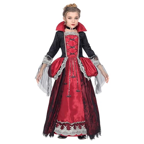 W WIDMANN MILANO Party Fashion - Kinderkostüm Vampirin, Kleid mit Unterrock und Reifenrock, Halsband, Blutsauger, Halloween von W WIDMANN MILANO Party Fashion