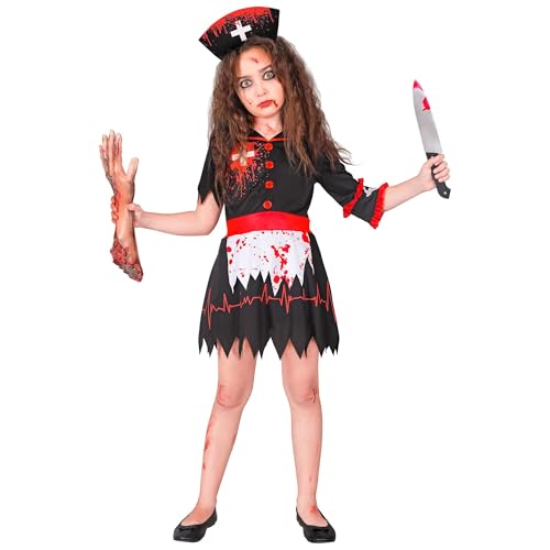 W WIDMANN MILANO Party Fashion - Kinderkostüm Zombie Krankenschwester, Kleid mit Kopfschmuck, blutige Halloween Verkleidung von W WIDMANN MILANO Party Fashion