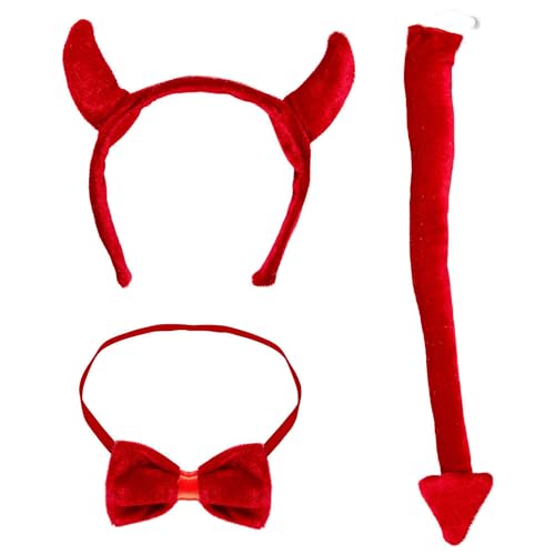 W WIDMANN MILANO Party Fashion, komplettes Teufelskostüm mit Hörnern, Fliege und Schwanz, optimaler Komfort, hochwertige Materialien, vielseitig für alle Anlässe, einfach zu handhaben von W WIDMANN MILANO Party Fashion