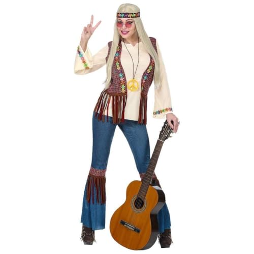 W WIDMANN MILANO Party Fashion - Kostüm Hippie Dame, Hemd mit Weste, Hose, Stirnband, Kette, Flower Power, Peace, Mottoparty, Karneval von W WIDMANN MILANO Party Fashion