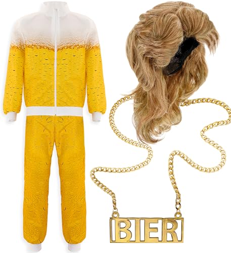 W WIDMANN MILANO Party Fashion - Kostüm Set Trainingsanzug mit Perücke und Bier-Halskette, 80er Jahre Outfit, Jogginganzug, Retro Style W WIDMANN MILANO Party Fashion - Kostüm Set Trainingsanzug mit Perücke und Bier-Halskette, 80er Jahre Outfit, Jogginganzug, Retro Style von W WIDMANN MILANO Party Fashion
