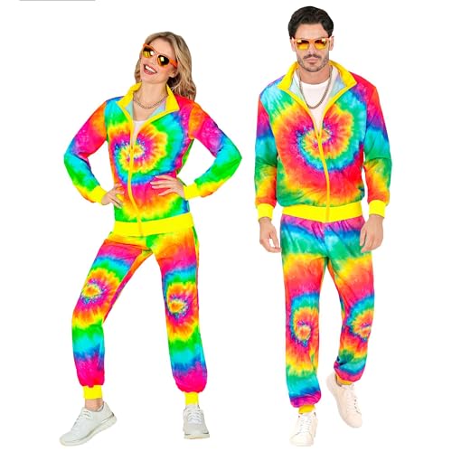 W WIDMANN MILANO Party Fashion - Kostüm Trainingsanzug, Neon psychedelisch Hippie Party, für Damen oder Herren, 80er Jahre Outfit, Jogginganzug von W WIDMANN MILANO Party Fashion