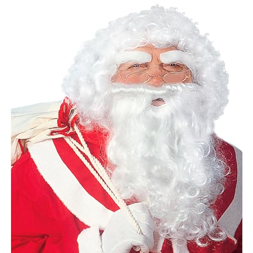 W WIDMANN MILANO Party Fashion L1519 - Perücke Luxus Weihnachtsmann, grau, mit Bart und Schnurrbart, Augenbrauen, Nikolaus, Weihnachten, Karneval, Mottoparty von W WIDMANN MILANO Party Fashion