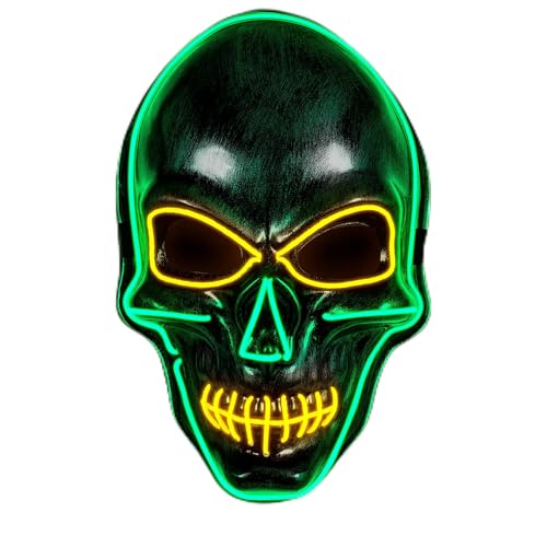 W WIDMANN MILANO Party Fashion - LED Maske Totenkopf, leuchtendes Gesicht, Schädel, Skelett, Dämon, Halloween von W WIDMANN MILANO Party Fashion