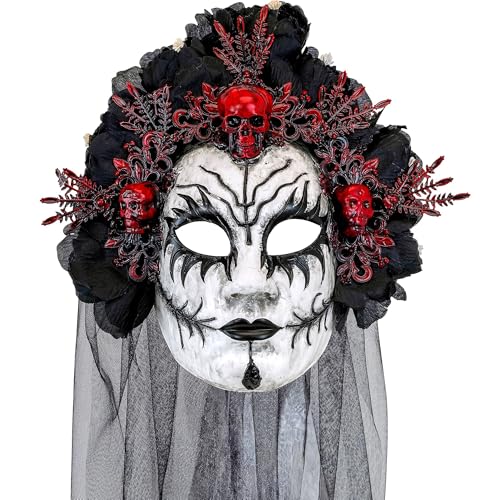 W WIDMANN MILANO Party Fashion - Maske Dia de los Muertos, für Erwachsene, Königin der Toten, Accessoire Day of the Dead von W WIDMANN MILANO Party Fashion