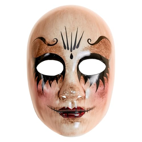 W WIDMANN MILANO Party Fashion - Maske Puppengesicht, Horror, Clown, Kunststoff, Porzellanpuppe, gruseliges Halloween Kostüm von W WIDMANN MILANO Party Fashion
