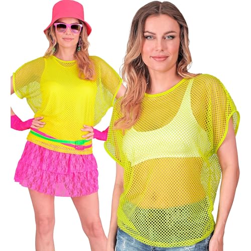 W WIDMANN MILANO Party Fashion - Netzoberteil für Damen, kurzarm Netzshirt, T-Shirt für Festival, Karneval von W WIDMANN MILANO Party Fashion