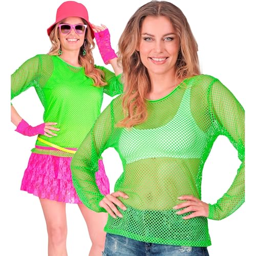 W WIDMANN MILANO Party Fashion - Netzoberteil für Damen, Netzshirt, neon T-Shirt für Festival und Karneval von W WIDMANN MILANO Party Fashion