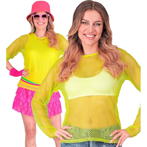W WIDMANN MILANO Party Fashion - Netzoberteil für Damen, Netzshirt, neon T-Shirt für Festival und Karneval von W WIDMANN MILANO Party Fashion