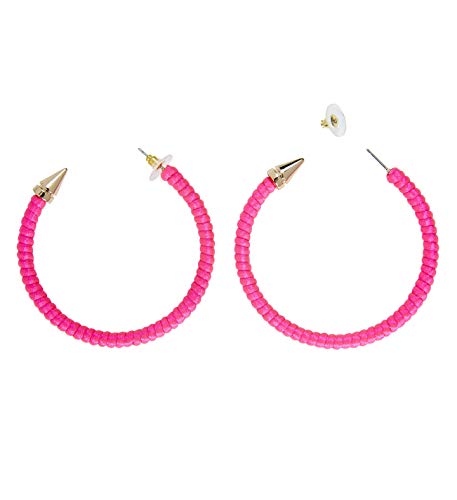 Widmann 03529 - Ohrringe, Neon Pink, Schmuck, Disco Fever, 80er Jahre, Karneval, Mottoparty von WIDMANN