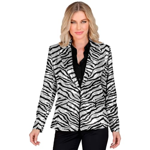 W WIDMANN MILANO Party Fashion - Party Fashion Blazer mit Pailletten für Damen, Schlagermove, Jackett, Animal Print, Festival, Faschingskostüme W WIDMANN MILANO Party Fashion - Party Fashion Blazer mit Pailletten für Damen, Schlagermove, Jackett, Animal Print, Festival, Faschingskostüme von W WIDMANN MILANO Party Fashion