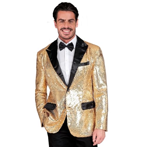 W WIDMANN MILANO Party Fashion - Party Fashion Jackett mit Pailletten für Herren, Satin, Disco Fever, Schlagermove W WIDMANN MILANO Party Fashion - Party Fashion Jackett mit Pailletten für Herren, Satin, Disco Fever, Schlagermove von W WIDMANN MILANO Party Fashion