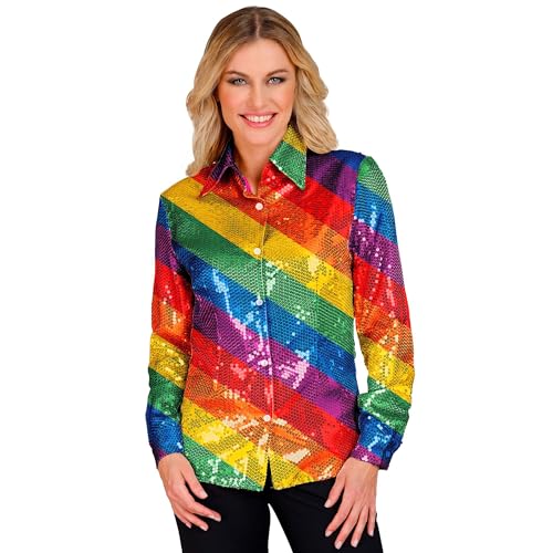 W WIDMANN MILANO Party Fashion - Party Fashion Pailletten Bluse für Damen, Disco Fever, Schlagermove, Damenhemd, Animal Print, Festival, Faschingskostüme W WIDMANN MILANO Party Fashion - Party Fashion Pailletten Bluse für Damen, Disco Fever, Schlagermove, Damenhemd, Animal Print, Festival, Faschingskostüme von W WIDMANN MILANO Party Fashion
