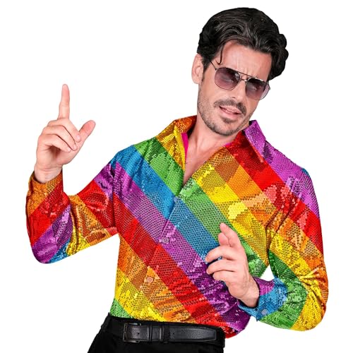 W WIDMANN MILANO Party Fashion - Party Fashion Pailletten Hemd für Herren, Disco Fever, Schlagermove, Animal Print, Herrenhemd W WIDMANN MILANO Party Fashion - Party Fashion Pailletten Hemd für Herren, Disco Fever, Schlagermove, Animal Print, Herrenhemd von W WIDMANN MILANO Party Fashion