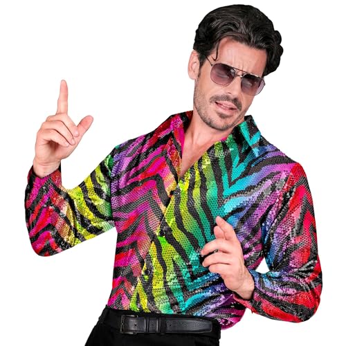 W WIDMANN MILANO Party Fashion - Party Fashion Pailletten Hemd für Herren, Disco Fever, Schlagermove, Animal Print, Herrenhemd W WIDMANN MILANO Party Fashion - Party Fashion Pailletten Hemd für Herren, Disco Fever, Schlagermove, Animal Print, Herrenhemd von W WIDMANN MILANO Party Fashion