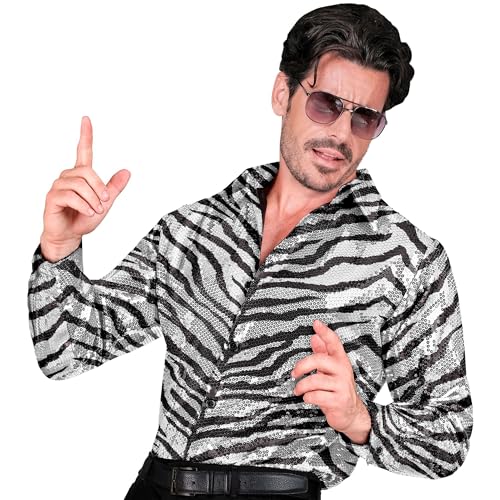 W WIDMANN MILANO Party Fashion - Party Fashion Pailletten Hemd für Herren, Disco Fever, Schlagermove, Animal Print, Herrenhemd W WIDMANN MILANO Party Fashion - Party Fashion Pailletten Hemd für Herren, Disco Fever, Schlagermove, Animal Print, Herrenhemd von W WIDMANN MILANO Party Fashion