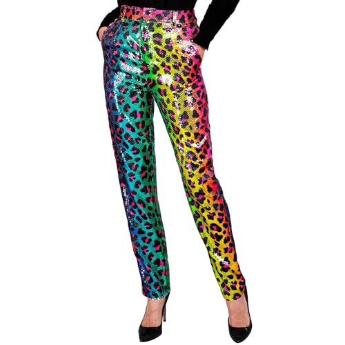 W WIDMANN MILANO Party Fashion - Party Fashion Paillettenhose für Damen, Disco Fever, Schlagermove, Damenhose, Animal Print W WIDMANN MILANO Party Fashion - Party Fashion Paillettenhose für Damen, Disco Fever, Schlagermove, Damenhose, Animal Print von W WIDMANN MILANO Party Fashion