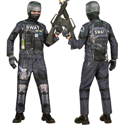 W WIDMANN MILANO Party Fashion - SWAT Kinderkostüm, Set mit Maske, komplettes Outfit für Halloween und Karneval von W WIDMANN MILANO Party Fashion