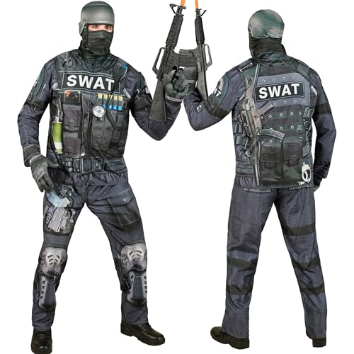 W WIDMANN MILANO Party Fashion - SWAT Kostüm Set mit Maske, komplettes Outfit für Halloween und Karneval von W WIDMANN MILANO Party Fashion