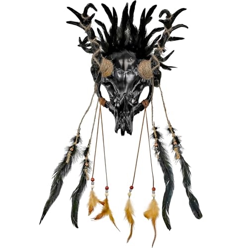 W WIDMANN MILANO Party Fashion - Schamanenmaske Stierschädel mit Hirschgeweih und Federn, Karneval, Halloween Accessoire W WIDMANN MILANO Party Fashion - Schamanenmaske Stierschädel mit Hirschgeweih und Federn, Karneval, Halloween Accessoire von W WIDMANN MILANO Party Fashion