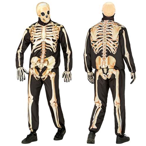 W WIDMANN MILANO Party Fashion - Skelett Kostüm Set mit Maske, komplettes Outfit für Erwachsene, Halloween und Karneval von W WIDMANN MILANO Party Fashion
