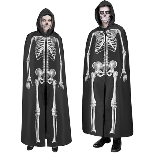 W WIDMANN MILANO Party Fashion - Skelett Umhang mit Kapuze für Erwachsene, 150 cm, Kostüm für Halloween W WIDMANN MILANO Party Fashion - Skelett Umhang mit Kapuze für Erwachsene, 150 cm, Kostüm für Halloween von W WIDMANN MILANO Party Fashion