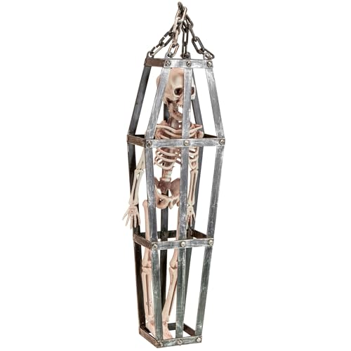 W WIDMANN MILANO Party Fashion - Skelett im Käfig, Halloween Dekoration, 50 cm, gruselige Spukhaus Requisite von W WIDMANN MILANO Party Fashion