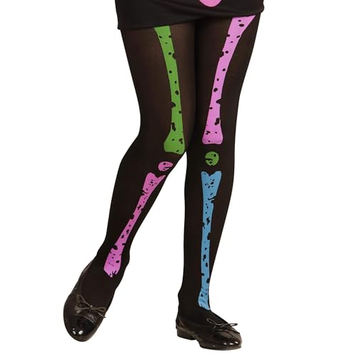 W WIDMANN MILANO Party Fashion - Strumpfhose Skelett für Kinder, 70 DEN, Halloween, Karneval, Mottoparty von W WIDMANN MILANO Party Fashion