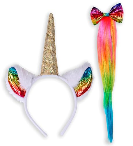 W WIDMANN MILANO Party Fashion - Verkleidungsset Einhorn, Haarreif und Schwanz, Fabelwesen, Unicorn, Mottoparty, Karneval von W WIDMANN MILANO Party Fashion