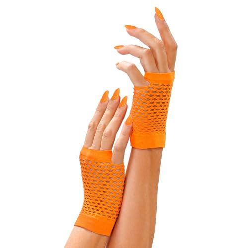 W WIDMANN MILANO Party Fashion - Fingerlose Netzhandschuhe, 80er Jahre, Karneval, Mottoparty von WIDMANN