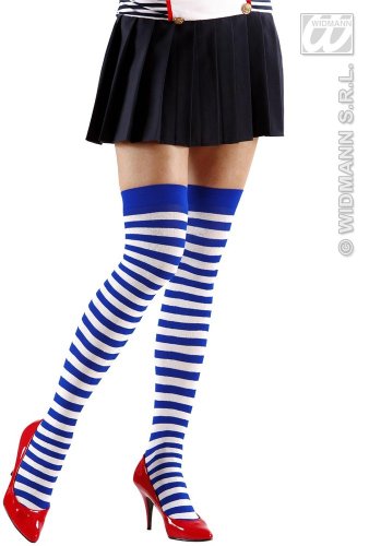 W WIDMANN MILANO Party Fashion, gestreifte schwarze und weiße Strümpfe, einzigartiger Stil, optimaler Komfort, vielseitig einsetzbar, pflegeleicht, trendiges Accessoire für all Ihre Festlichkeiten von WIDMANN