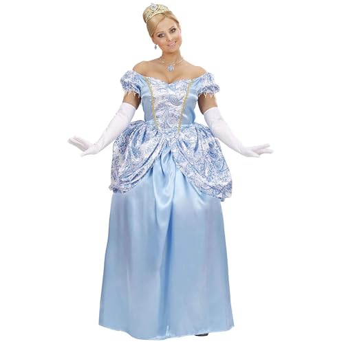 Widmann - Kostüm blaue Prinzessin, Kleid mit Unterrock, Handschuhe, Tiara, Eisprinzessin, Karneval, Mottoparty von WIDMANN MILANO PARTY FASHION