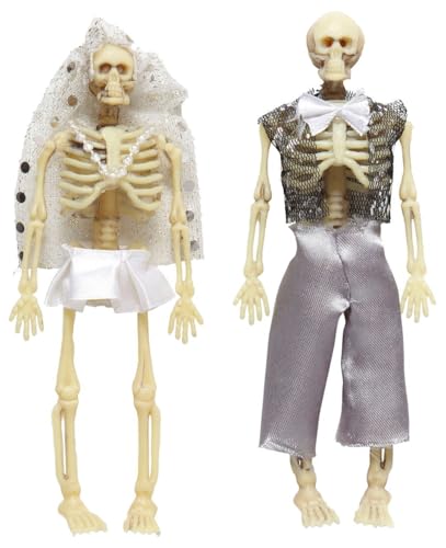 Widmann 01380 - Skelettpaar bekleidet, 15 cm, Partydekoration, Halloween, Karneval, Mottoparty von WIDMANN MILANO PARTY FASHION