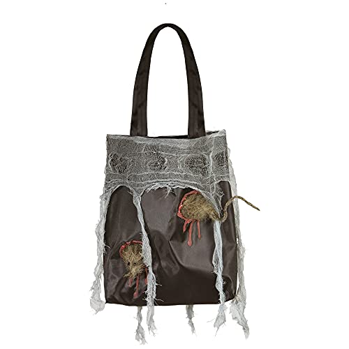 Widmann 01428 - Tasche Ratte, mit ausgefranstem Netzgewebe, Schwarz, Accessoire, Kostüm, Karneval, Mottoparty, Halloween von WIDMANN MILANO PARTY FASHION