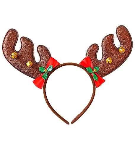 Widmann 01975 - Haarreif Rentierhörner, mit Schleifchen und Glöckchen, Accessoire, Kopfbedeckung, Weihnachten, Mottoparty Widmann 01975 - Haarreif Rentierhörner, mit Schleifchen und Glöckchen, Accessoire, Kopfbedeckung, Weihnachten, Mottoparty von W WIDMANN MILANO Party Fashion