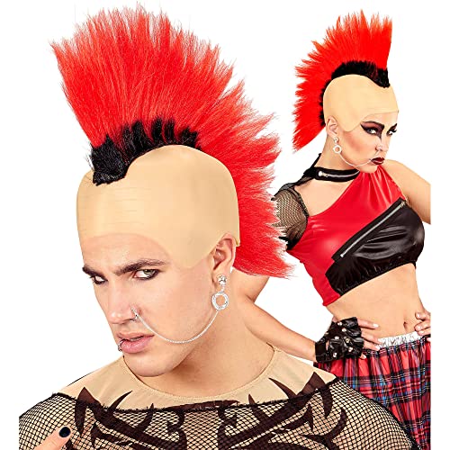 Widmann 02106 - Perücke Punkerirokesenschnitt, rot, Punker, Karneval, Mottoparty Widmann 02106 - Perücke Punkerirokesenschnitt, rot, Punker, Karneval, Mottoparty von W WIDMANN MILANO Party Fashion