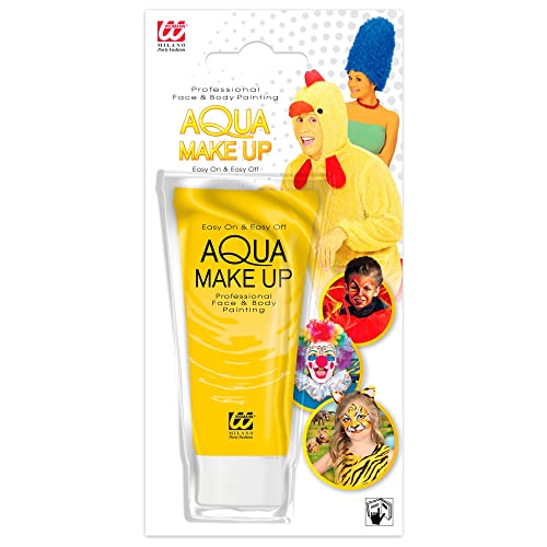 W WIDMANN MILANO Party Fashion 02386 - Aqua Make-Up, Gelb, in Tube, 30 ml, Schminke, Karneval, Mottoparty, Halloween von WIDMANN