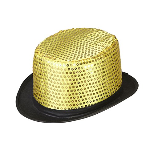 W WIDMANN MILANO Party Fashion 0439X - Zylinderhut mit Pailletten, gold, One Size, für Erwachsene, Silvester, Mottoparty von WIDMANN MILANO PARTY FASHION