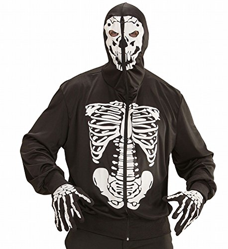 Widmann 05753 - Erwachsenenkostüm Skelett, Jacke mit Kapuze und Knochen Aufdruck, Größe M/L von W WIDMANN MILANO Party Fashion
