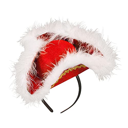 W WIDMANN MILANO Party Fashion 06903 - Haarreif, Mini Dreispitz, mit Marabu-Federn, Funkenmariechen, Gardemädchen, Hut, Kopfschmuck, Accessoire, Karneval, Mottoparty von W WIDMANN MILANO Party Fashion