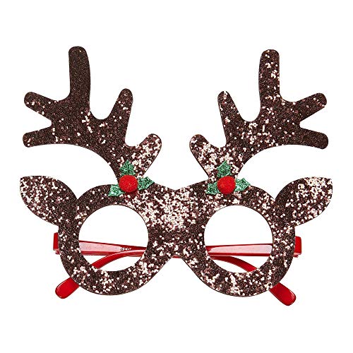 Widmann 09657 - Rentierbrille, mit Glitter, Kostümzubehör, Accessoire, Weihnachten, Karneval, Mottoparty von W WIDMANN MILANO Party Fashion