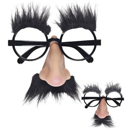 W WIDMANN MILANO Party Fashion 11965 - Brille mit Nase, Schnurrbart und Augenbrauen, 2 Farben sortiert, schwarz oder grau, Karneval, Fasching, Mottoparty von W WIDMANN MILANO Party Fashion