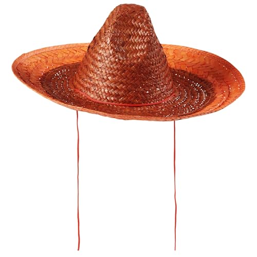 W WIDMANN MILANO Party Fashion 1427F - Sombrero, Orange, ca. 48 cm, Mexiko, Hut, Kopfschmuck, Accessoire, Karneval, Mottoparty von W WIDMANN MILANO Party Fashion