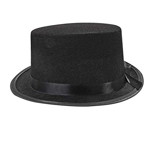 W WIDMANN MILANO Party Fashion 1676R - Filzzylinder, schwarz, Hut, Kopfbedeckung, Fasching, Karneval, Mottoparty von W WIDMANN MILANO Party Fashion