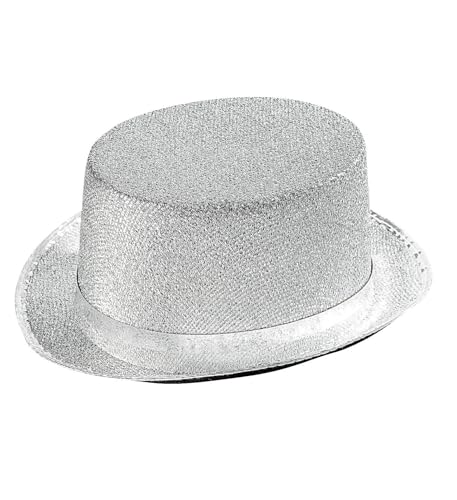 W WIDMANN MILANO Party Fashion 2497S - Zylinderhut, Silber, aus Filz, Bowler, Silvester, Hut, Kopfschmuck, Accessoire, Mottoparty, Karneval von W WIDMANN MILANO Party Fashion
