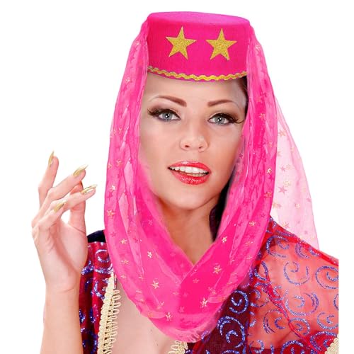 Widmann 25013 - Haremshut mit Schleier aus Filz, Rosa, Orient, Hut, Kopfschmuck, Accessoire, Karneval, Mottoparty Widmann 25013 - Haremshut mit Schleier aus Filz, Rosa, Orient, Hut, Kopfschmuck, Accessoire, Karneval, Mottoparty von W WIDMANN MILANO Party Fashion