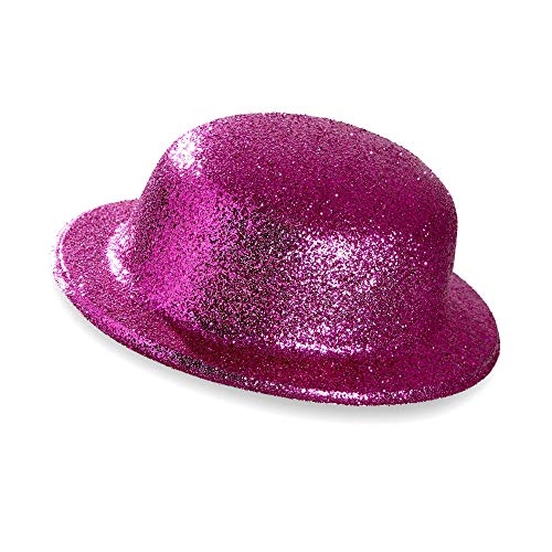 Widmann 28044 - Melone, aus Plastik, Rosa, mit Glitter, Kopfbedeckung, Hut, Plastikhut, Kostümzubehör, Karneval Widmann 28044 - Melone, aus Plastik, Rosa, mit Glitter, Kopfbedeckung, Hut, Plastikhut, Kostümzubehör, Karneval von W WIDMANN MILANO Party Fashion