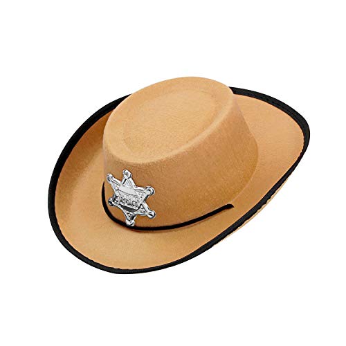 W WIDMANN MILANO Party Fashion 37714 - Cowboy Hut aus Filz, Hellbraun, für Kind, wilder Westen, Karneval, Mottoparty von W WIDMANN MILANO Party Fashion